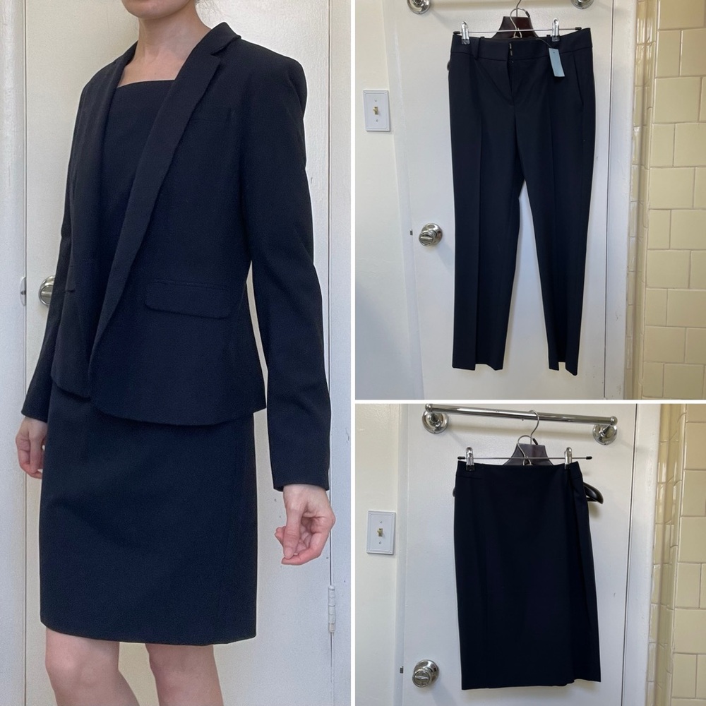 Ann Taylor Navy Seasonless Stretch Suit Set Bundle NWT/NWOT